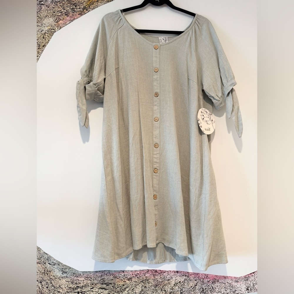 NWT Anthropologie Naif Saige Linen Blend Casual Dress X Large
